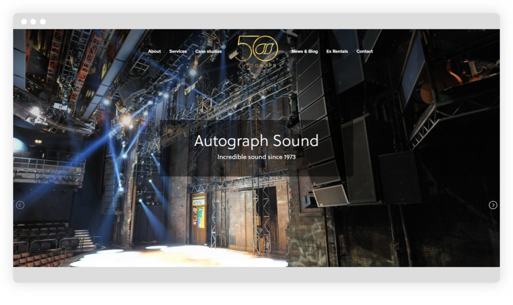 Web design for Autograph sound